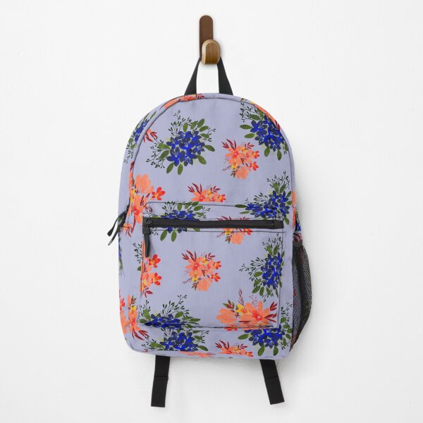 Vista previa del artículo con la obra «Flores primaverales azules y rojas», diseñado y vendido por MissRedcliffe.