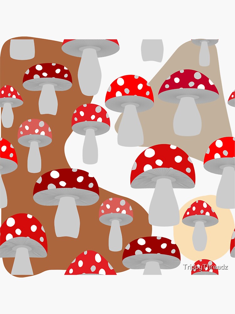 "Abstract Mushroom Brown Aesthetic" Sticker by TrippyThreadz Redbubble