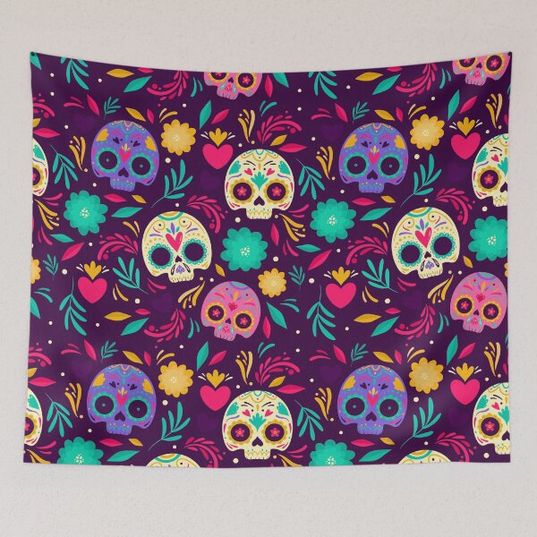Item preview, day dead hand drawn style pattern designed and sold by Sya Prints.