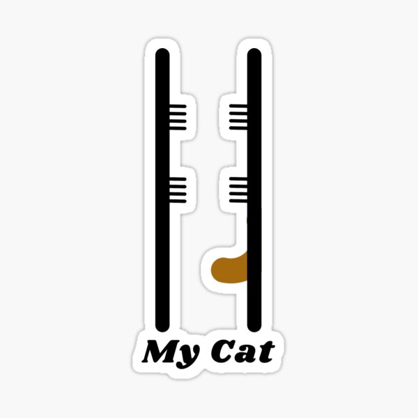 My cat behind the tree Sticker