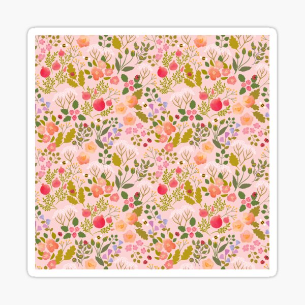 Garden Bouquet Floral Posy Blush Sticker