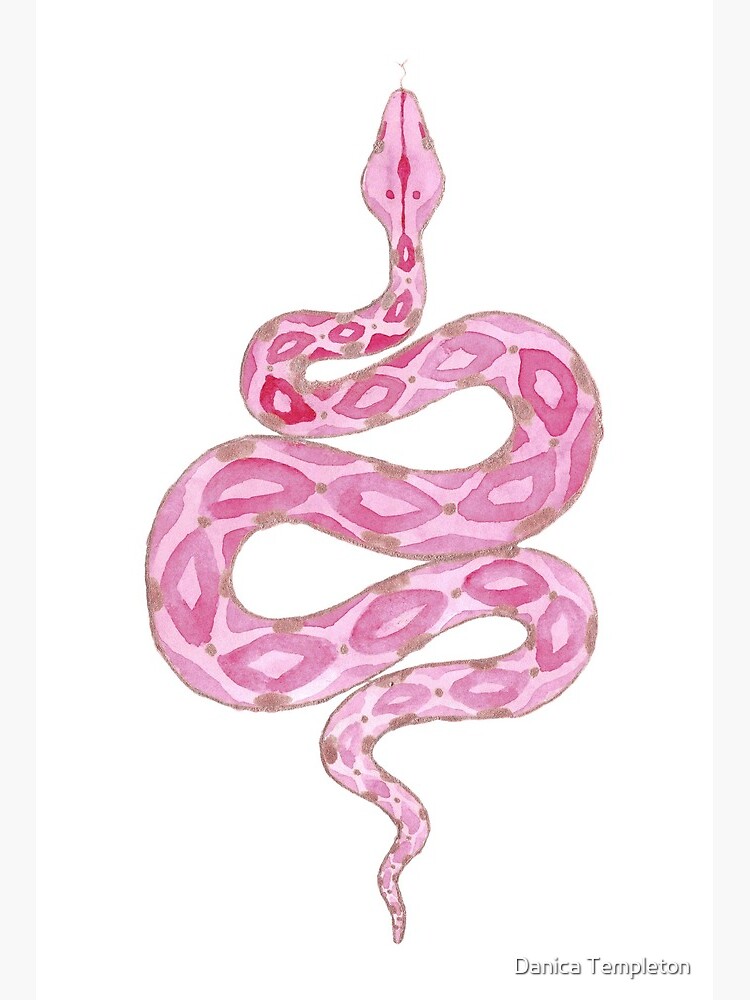Rose Gold and Pink Snake Watercolor Painting