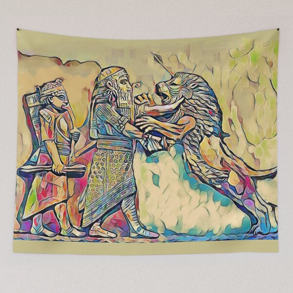 Item preview, Ancient Assyrian Lion Hunting designed and sold by doniainart.