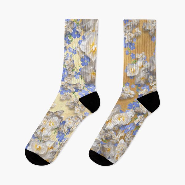 Item preview, Blue Flax and White Daffodils Pattern designed and sold by cozycaroline.