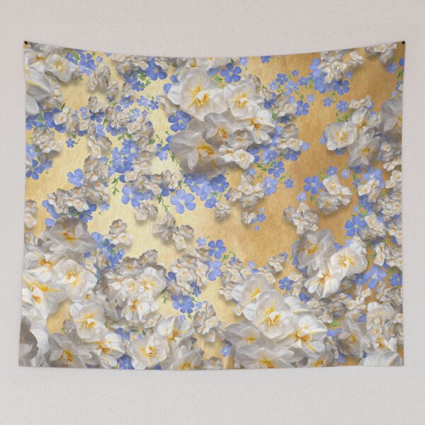 Item preview, Blue Flax and White Daffodils Pattern designed and sold by cozycaroline.