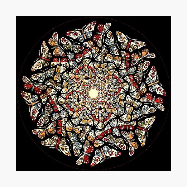 Circle Limit with Butterflies, by M.C. Escher Photographic Print