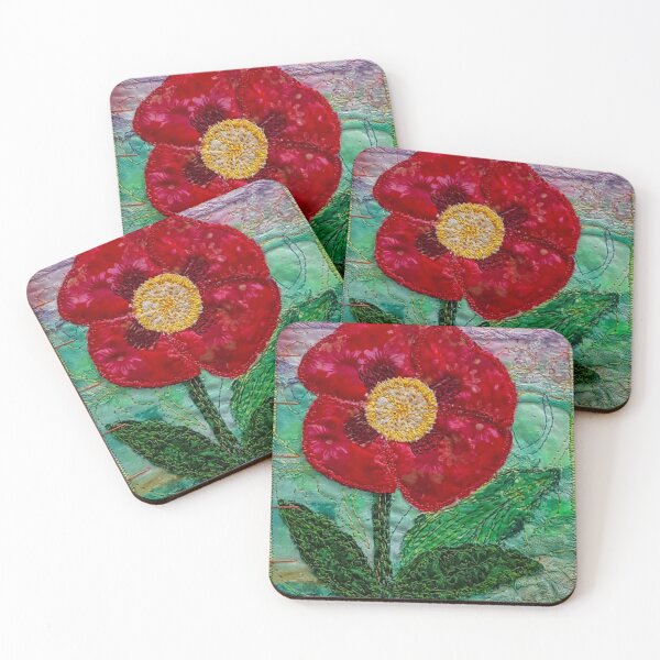 Item preview, Embroidered Poppy - Stitched Nature - Designed by Stitchbasket to make you happy. designed and sold by santimanitay.