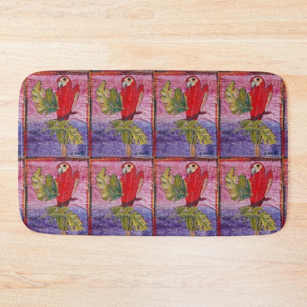 Item preview, Red Embroidery Parrot - Stitched Nature - Designed by Stitchbasket to make you happy. designed and sold by santimanitay.
