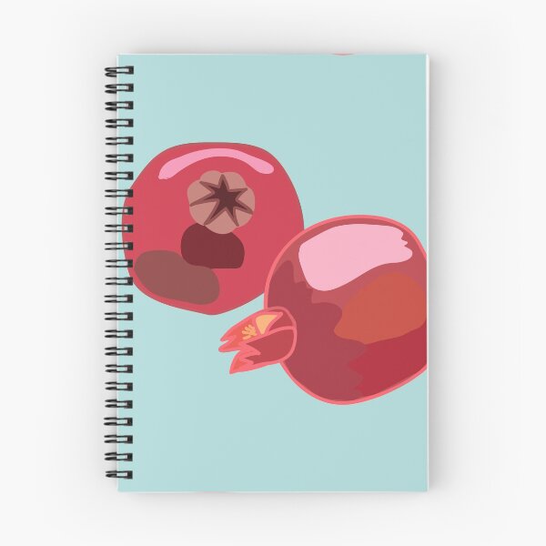 Item preview, Pink pomegranates on blue statement art designed and sold by orangerinka.