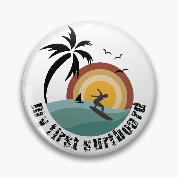 Item preview, My First Surfboard 80s Retro Design designed and sold by IZiets.