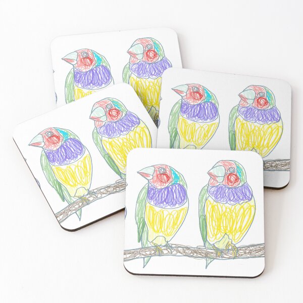 Item preview, Four gouldian finch birds designed and sold by orangerinka.