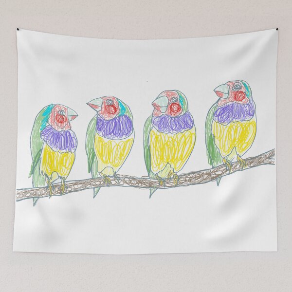 Item preview, Four gouldian finch birds designed and sold by orangerinka.