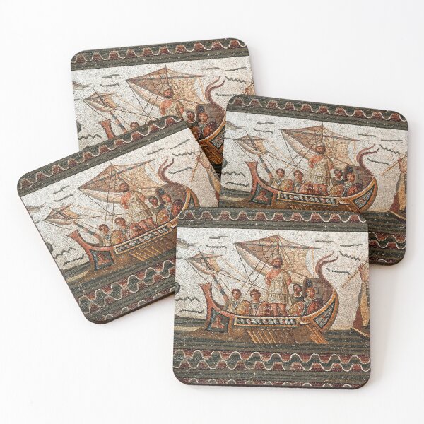 Item preview, ANTIQUE ROMAN MOSAICS  Odyssey ,Ulysses Sailing with Vessel, Resistant to Sirens., designed and sold by BulganLumini.