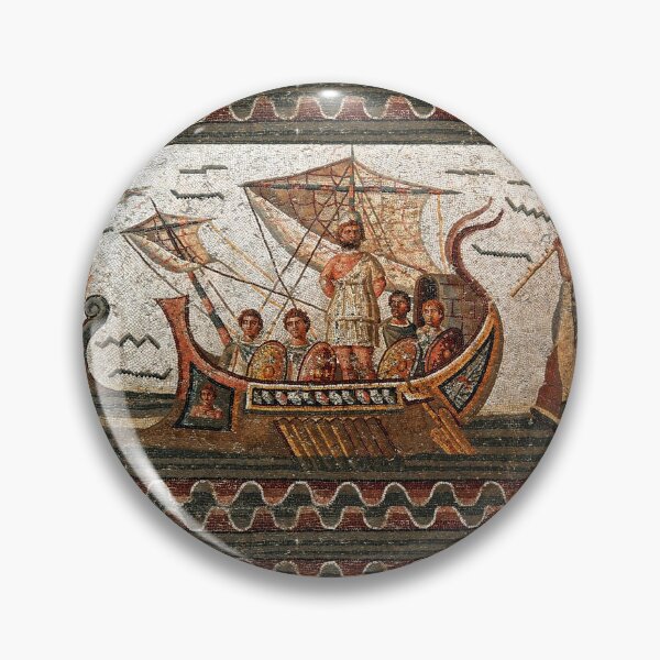 Item preview, ANTIQUE ROMAN MOSAICS  Odyssey ,Ulysses Sailing with Vessel, Resistant to Sirens., designed and sold by BulganLumini.