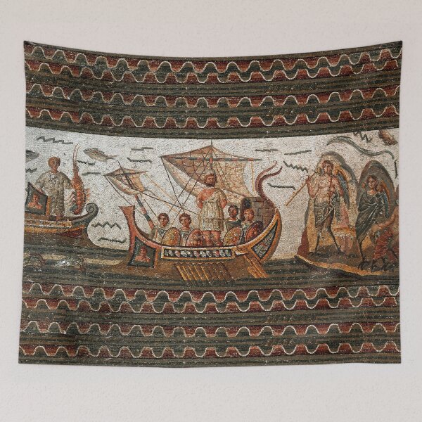 Item preview, ANTIQUE ROMAN MOSAICS  Odyssey ,Ulysses Sailing with Vessel, Resistant to Sirens., designed and sold by BulganLumini.