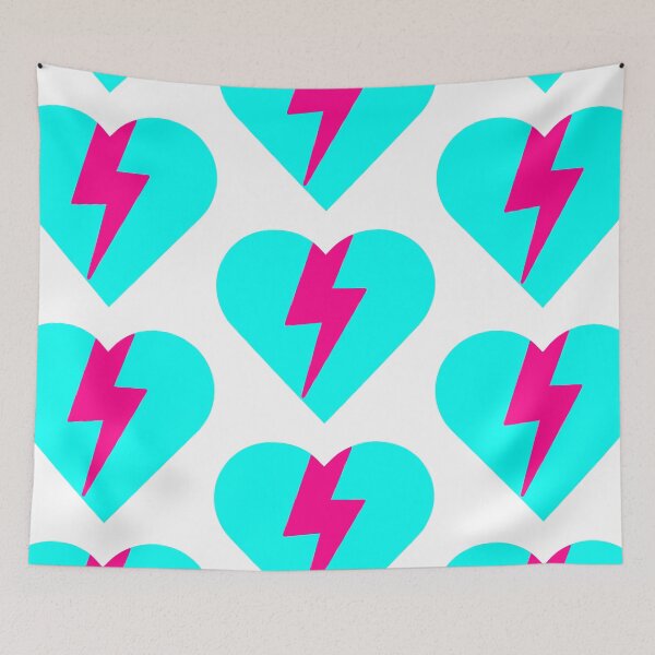 Item preview, blue lightning bolt heart designed and sold by mollsdesignss.