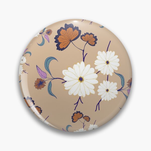 Item preview, White and brown floral pattern designed and sold by Simi2020.