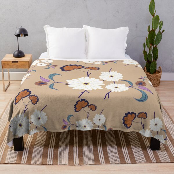 Item preview, White and brown floral pattern designed and sold by Simi2020.