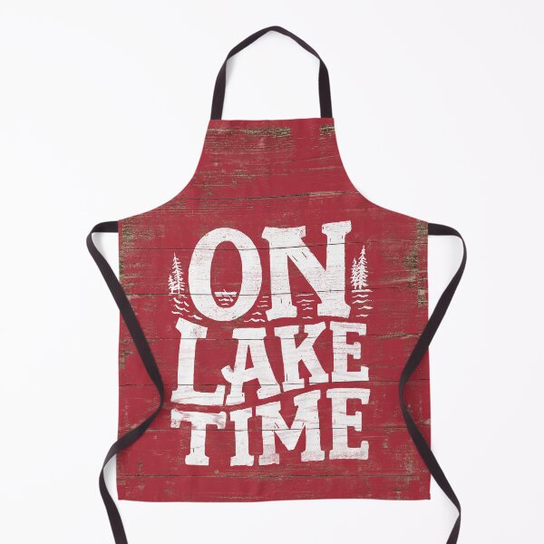 Item preview, On Lake Time Sign, Rustic Lake Sign In Red, Lake House Red Sign and Decor designed and sold by PaulLesser.