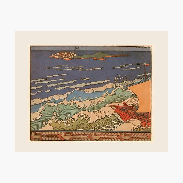 Item preview, The Tale of Tzar Sultan by A. Pushkin - Ivan Bilibin -1908 Russian Art designed and sold by RonesaAveela.