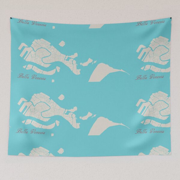 Item preview, Venezia plant map on blue background designed and sold by kiminkimii.
