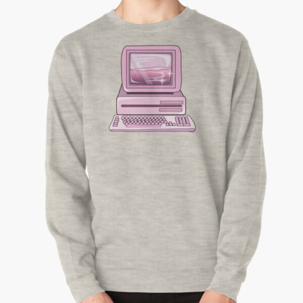 T-shirt Aesthetics Hoodie Top, pink sticker, logo, computer