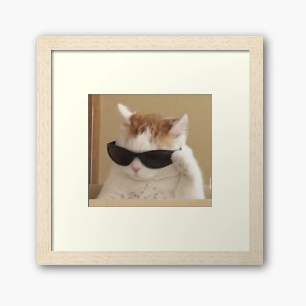 Cat at Work with Glasses Art Print