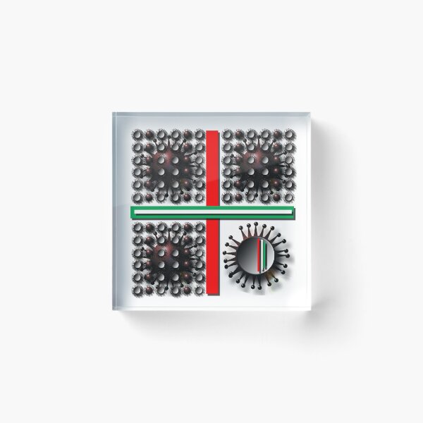 Item preview, Corona, sphere, (361) (red, white, green,) decorative, digital, colorful, abstract, designed and sold by Paszkan.