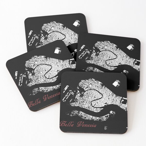 Item preview, Full and empty map of Venezia on black background designed and sold by kiminkimii.
