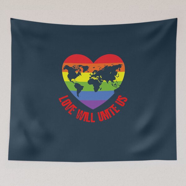Item preview, Love will unite us / LGBT Heart Pride gay lesbian bisexual trans queer asexual pansexual designed and sold by Growwithme.