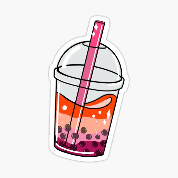 Lesbian Pride Boba Sticker For Sale By Momoclub Redbubble