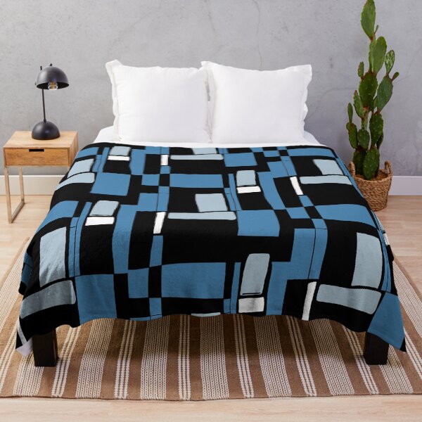 Artikelvorschau, Abstraktes blaues Schwarz-Weiß-Mondrian entworfen und verkauft von AxRiiseDesign.
