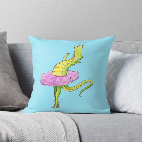 Tyrannosaurus- King of the Ballet Throw Pillow