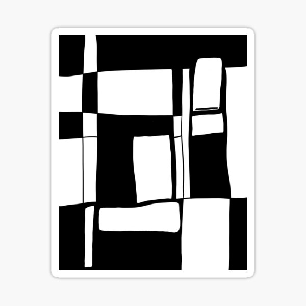 Black and white abstract art Sticker