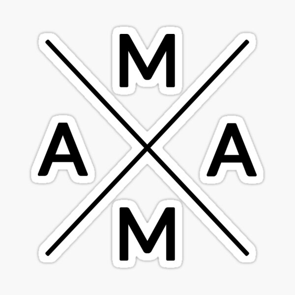 Mama Or Maam Quadrants Black Printed Design Sticker For Sale By