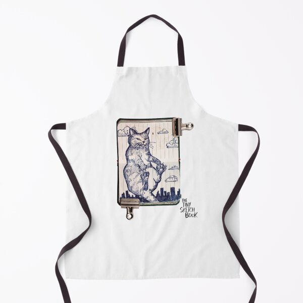 Item preview, FLOATING BLUE CAT HAND DRAWN  designed and sold by tiny-sketchbook.