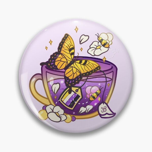 Pride Flag Teetasse - Schmetterling Nicht-Binär Button