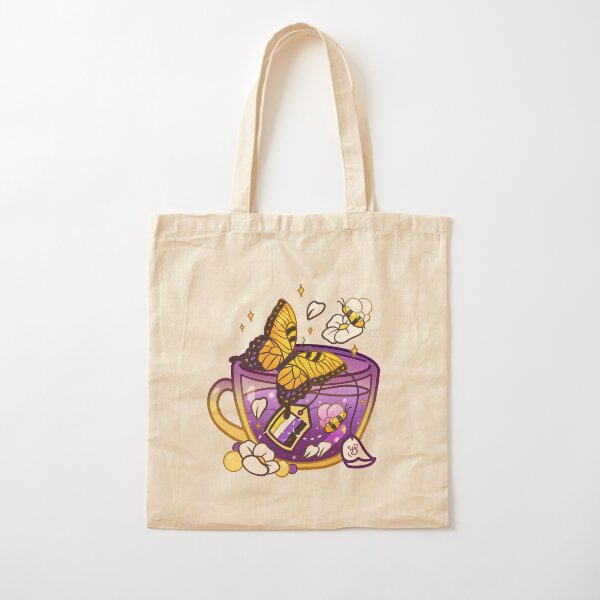 Pride Flag Teacup - Butterfly Non-Binary Cotton Tote Bag