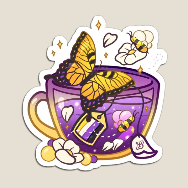 Item preview, Pride Flag Teacup - Butterfly Non-Binary designed and sold by heysoleilart.