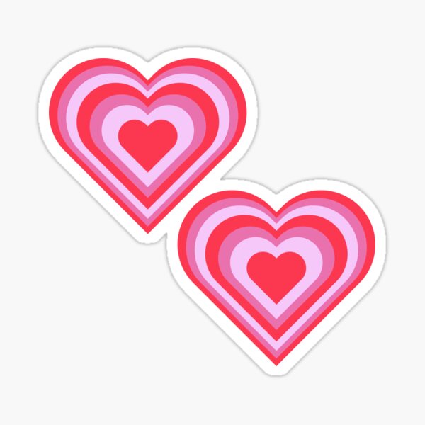 Pink Hearts Sticker For Sale By Dakamu Redbubble 