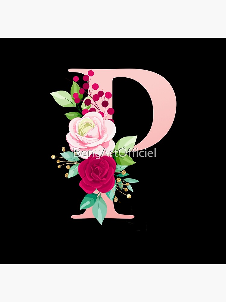 Colorful floral alphabet. Letter P Poster