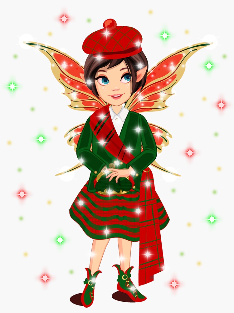 Thumbnail 3 of 3, Sticker, Iaada The International Fairy– Scottish™ designed and sold by TeelieTurner.