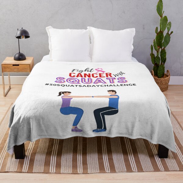 Item preview, Fight Cancer with Squats 50 a Day Challenge couple designed and sold by Archer25.