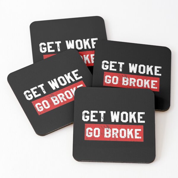 Item preview, Get Woke Go Broke Funny Distressed Anti Woke designed and sold by RainbowPandas.