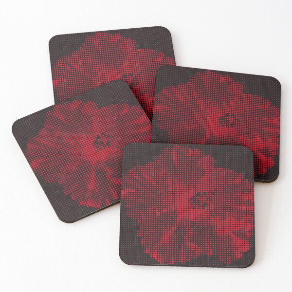 Item preview, Dotted Red Flower / Poppy / Vector Art - Red Halftone Raster designed and sold by in-vectors.
