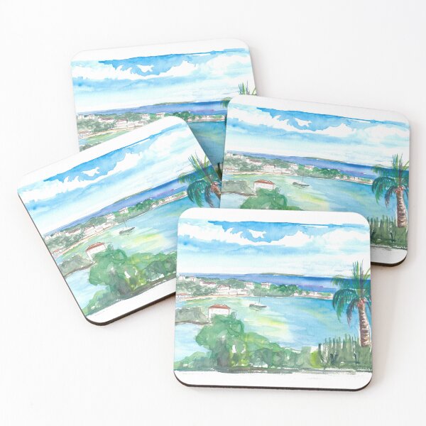 Item preview, Cruz Bay US Virgin Islands Seaview Scene on Saint John designed and sold by artshop77.