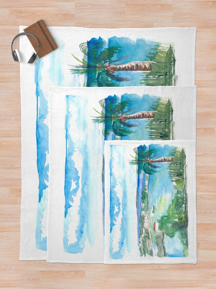Alternate view of Cruz Bay US Virgin Islands Seaview Scene on Saint John Throw Blanket