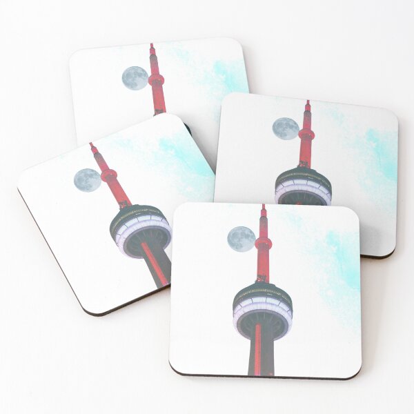 Item preview, CN Tower | Moon | Teal Background designed and sold by LoveGen.