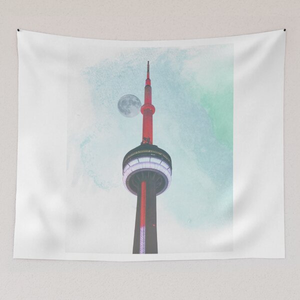 Item preview, CN Tower | Moon | Teal Background designed and sold by LoveGen.