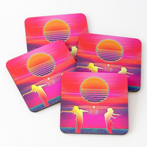 Item preview, Synthwave sun worshiping girls designed and sold by Zanimations.